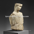 Antique hand carved stone marble greek female busts sculpture for decor